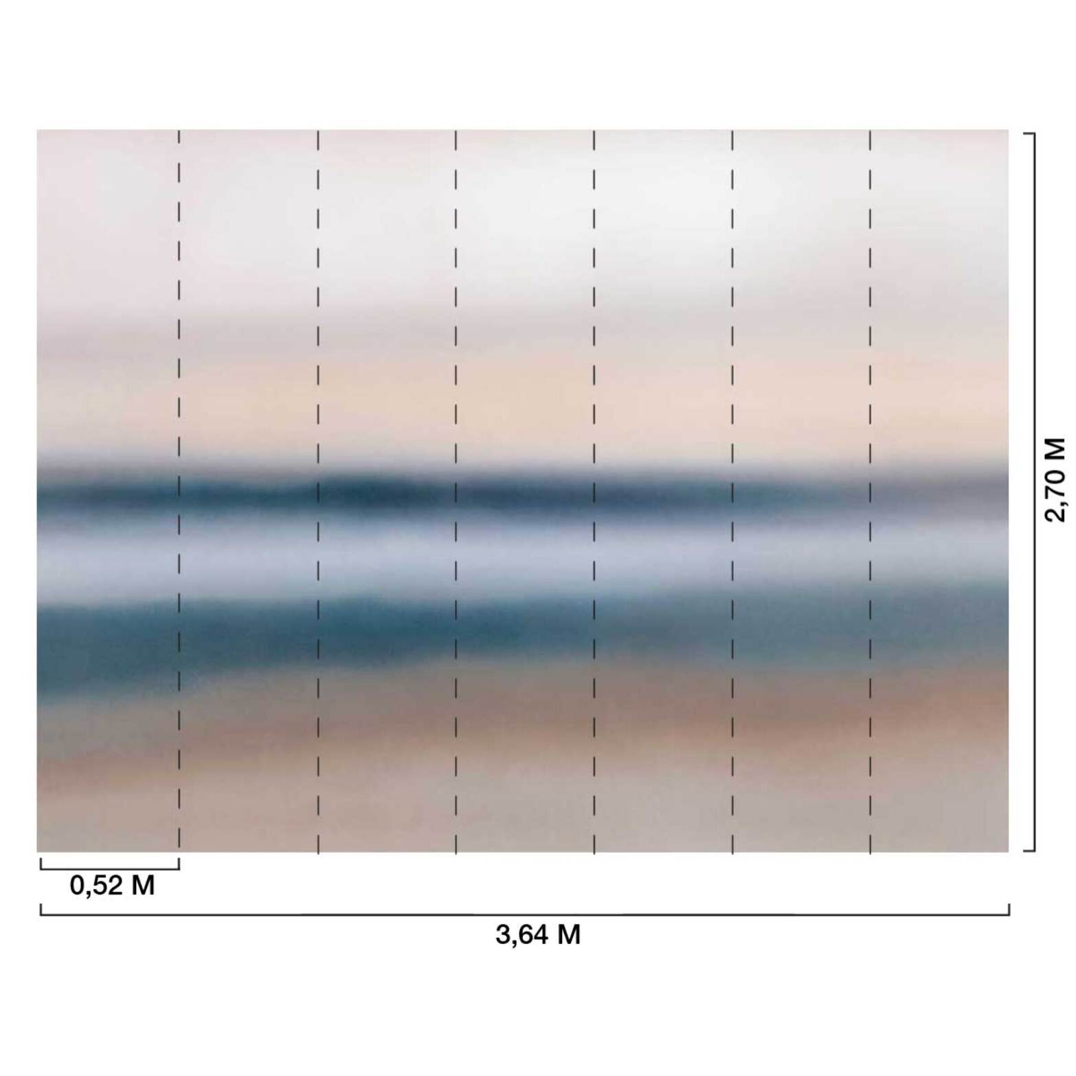 Papier peint Horizon Flou Rose Intissé