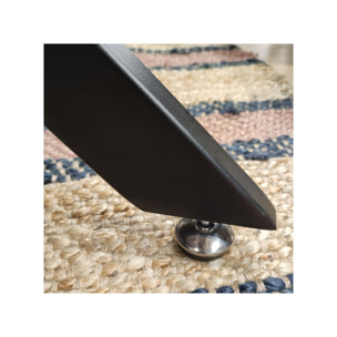 Table ronde en céramique pleine masse blanc marbré D100 cm - STONE 2