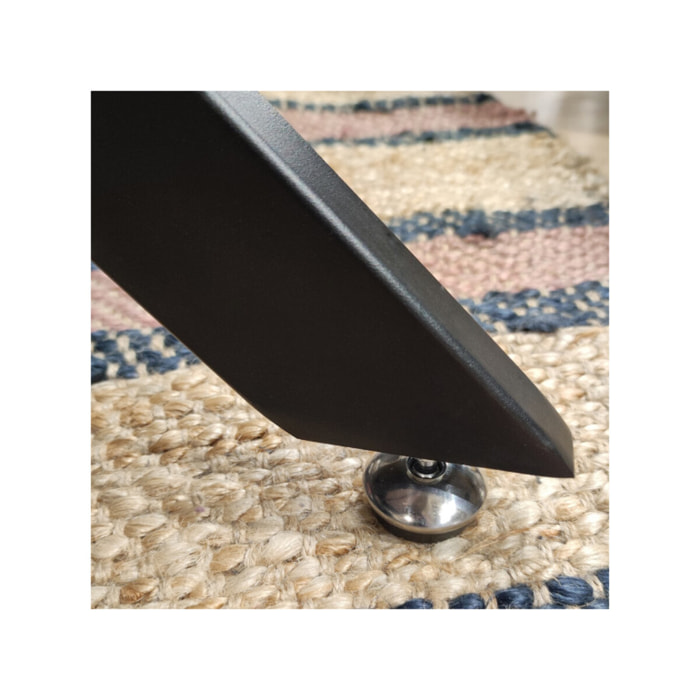 Table ronde en céramique pleine masse blanc marbré D100 cm - STONE 2