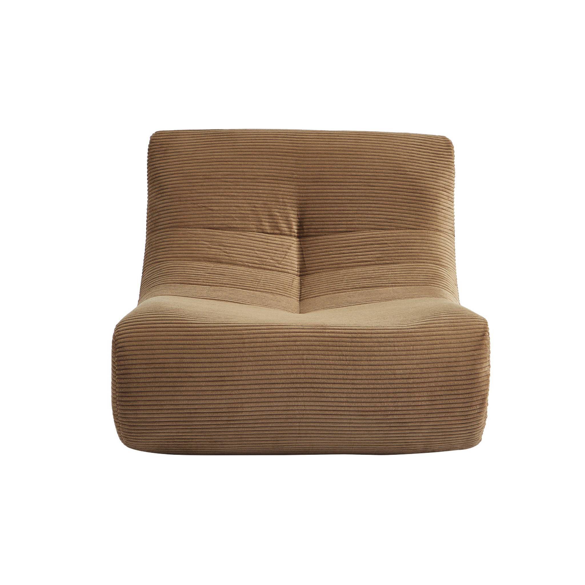 Chauffeuse velours côtelé 2 places taupe L 91 x P 105 x H 72 cm - SOKOL