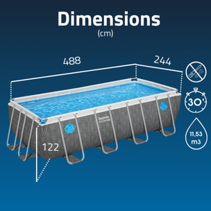 Bestway Piscine hors sol - Rectangulaire - Steel Pro Max - Splashview - 488 x 244 x 122 cm