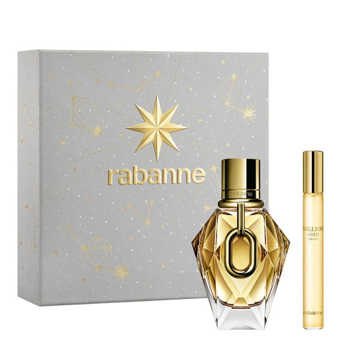 Million Gold For Her - Coffret Eau de Parfum 50 ml + Vaporisateur de voyage 10 ml
