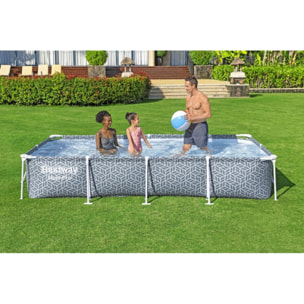 Bestway Piscine hors sol tubulaire rectangulaire Bestway Steel Pro 366 x 201 x 66 cm décor graphique