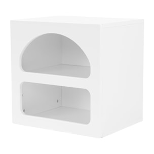 Table de chevet avec niches blanc XICO