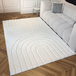 ALASKA - Tapis doux à motif arc blanc