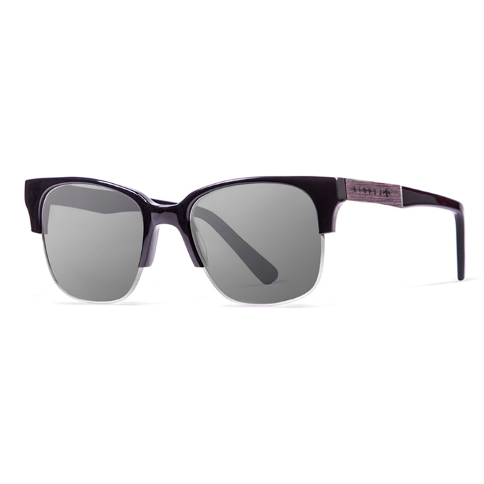 Gafas de sol LENOIR ALEX - Negro brillante, patilla de ébano y plata / Gris