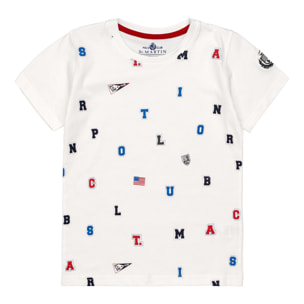 T-shirt maniche corte con stampa letterine