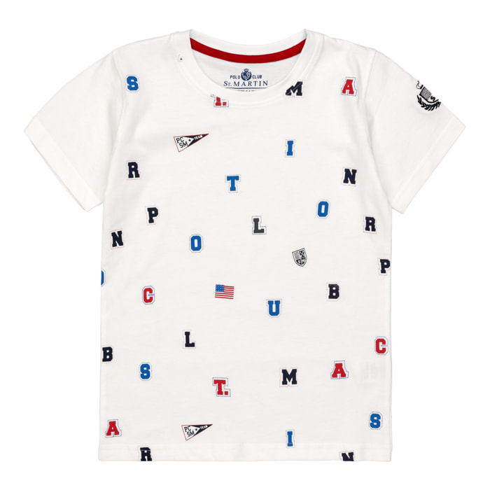T-shirt maniche corte con stampa letterine