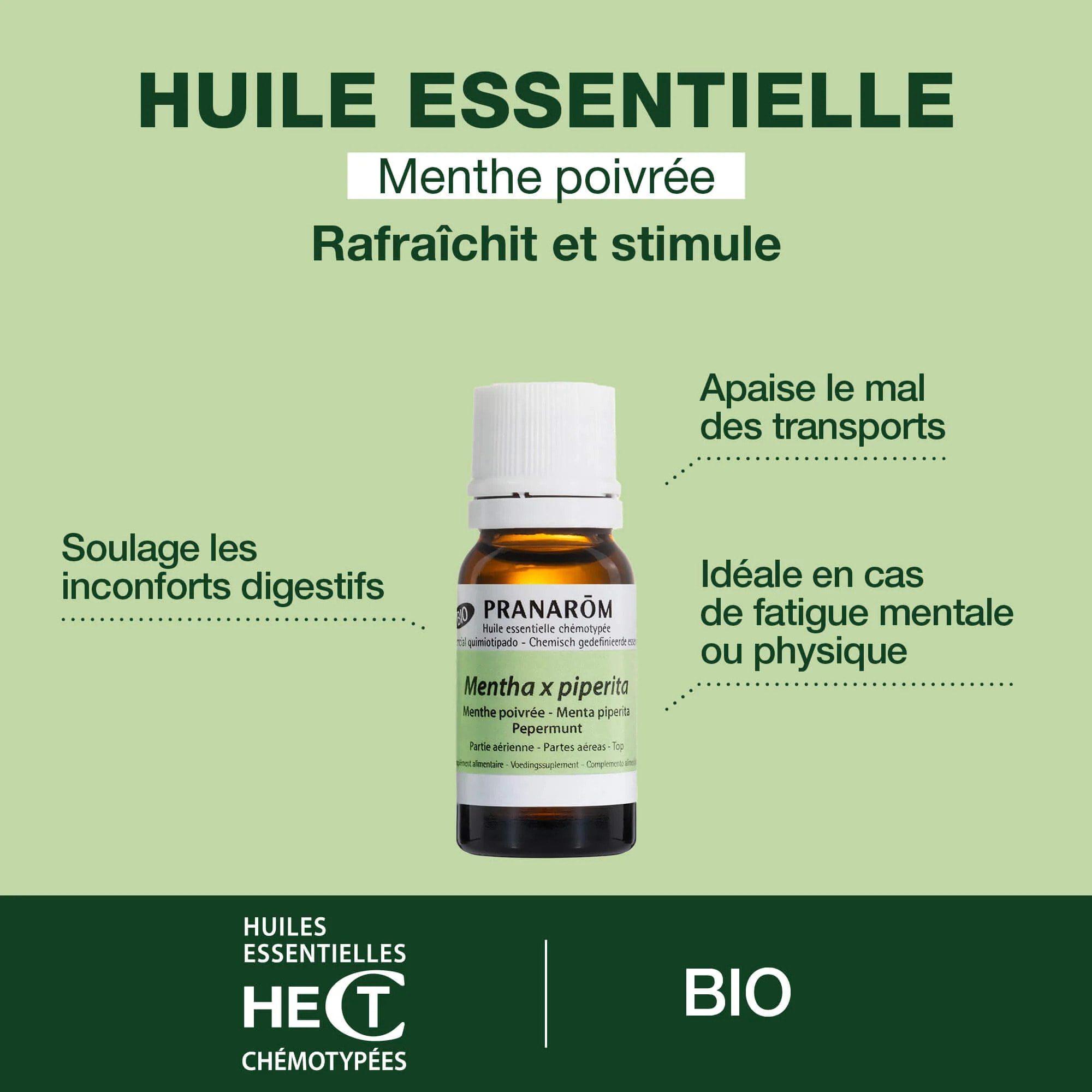 Pranarom - Huile Essentielle de Menthe poivrée - Bio - 5 ml