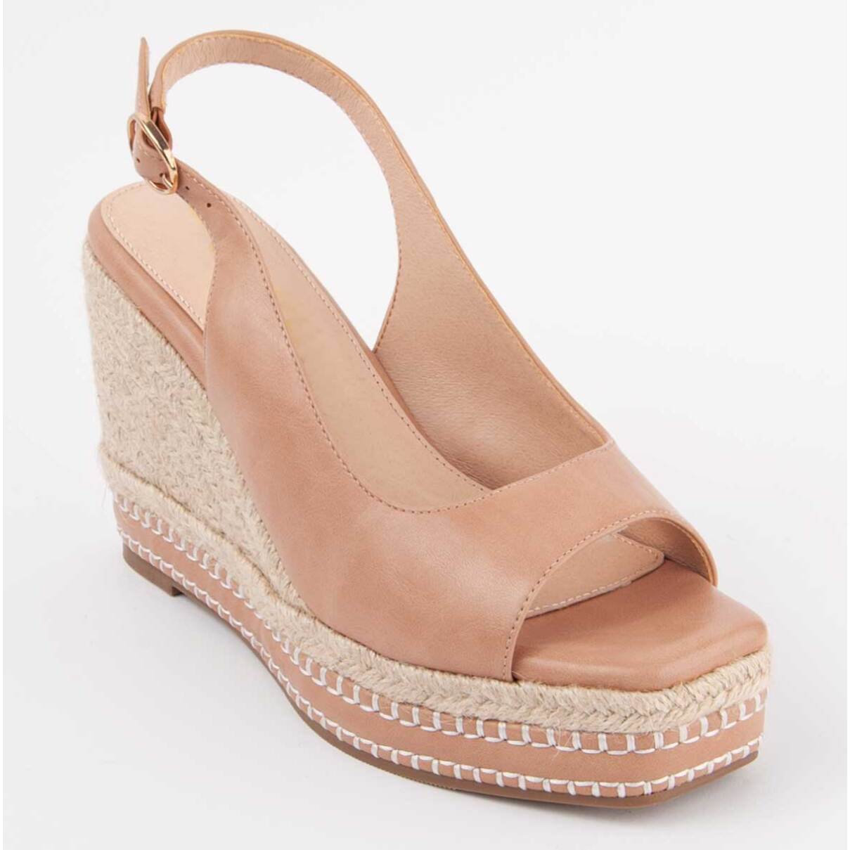 Sandalia De Cuña - Marron - Altura: 9 Cm