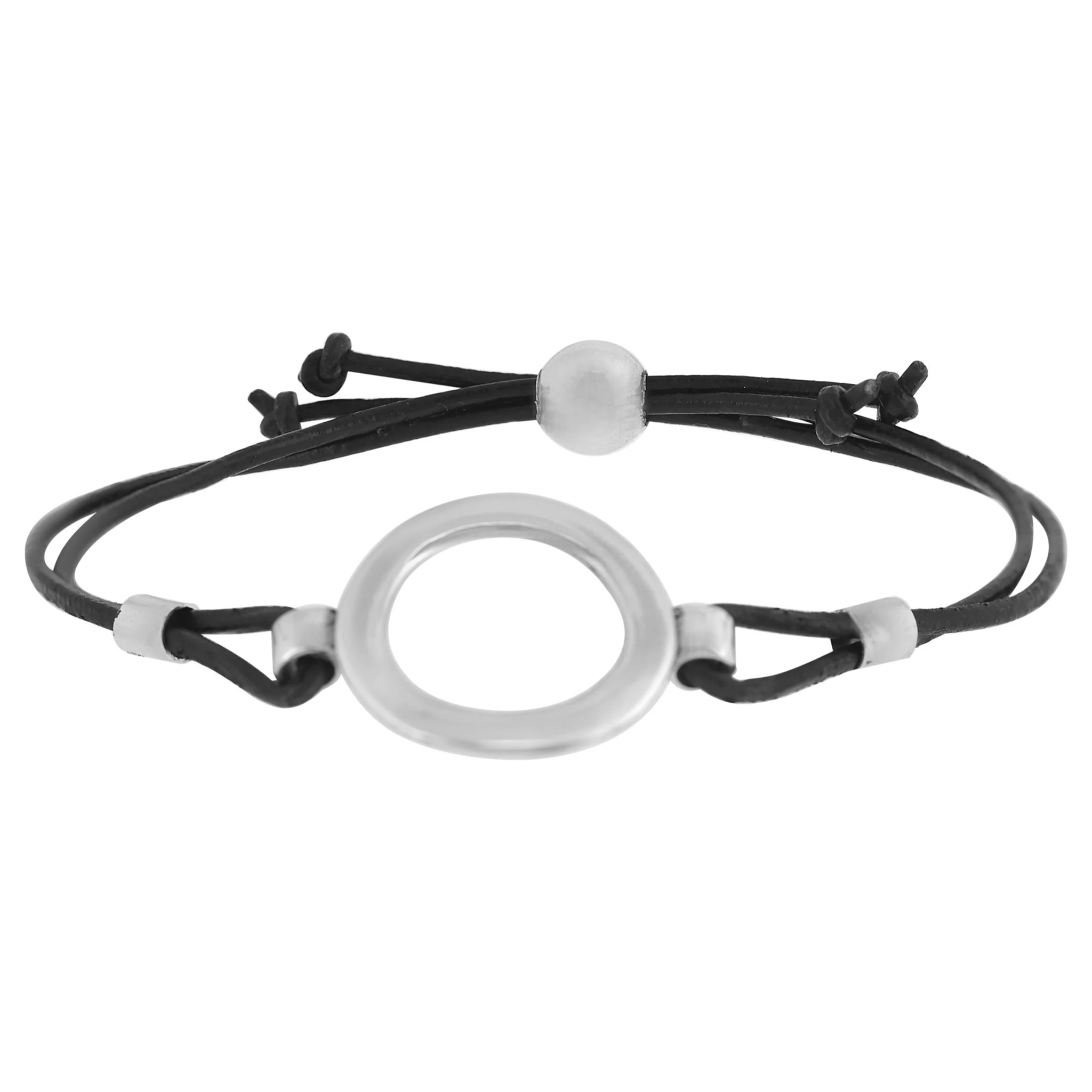 Pulsera plata "Plata Única" Hole negro plata925