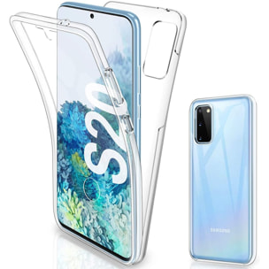 Coque Samsung Galaxy S20 360° intégrale protection avant arrière silicone transparente