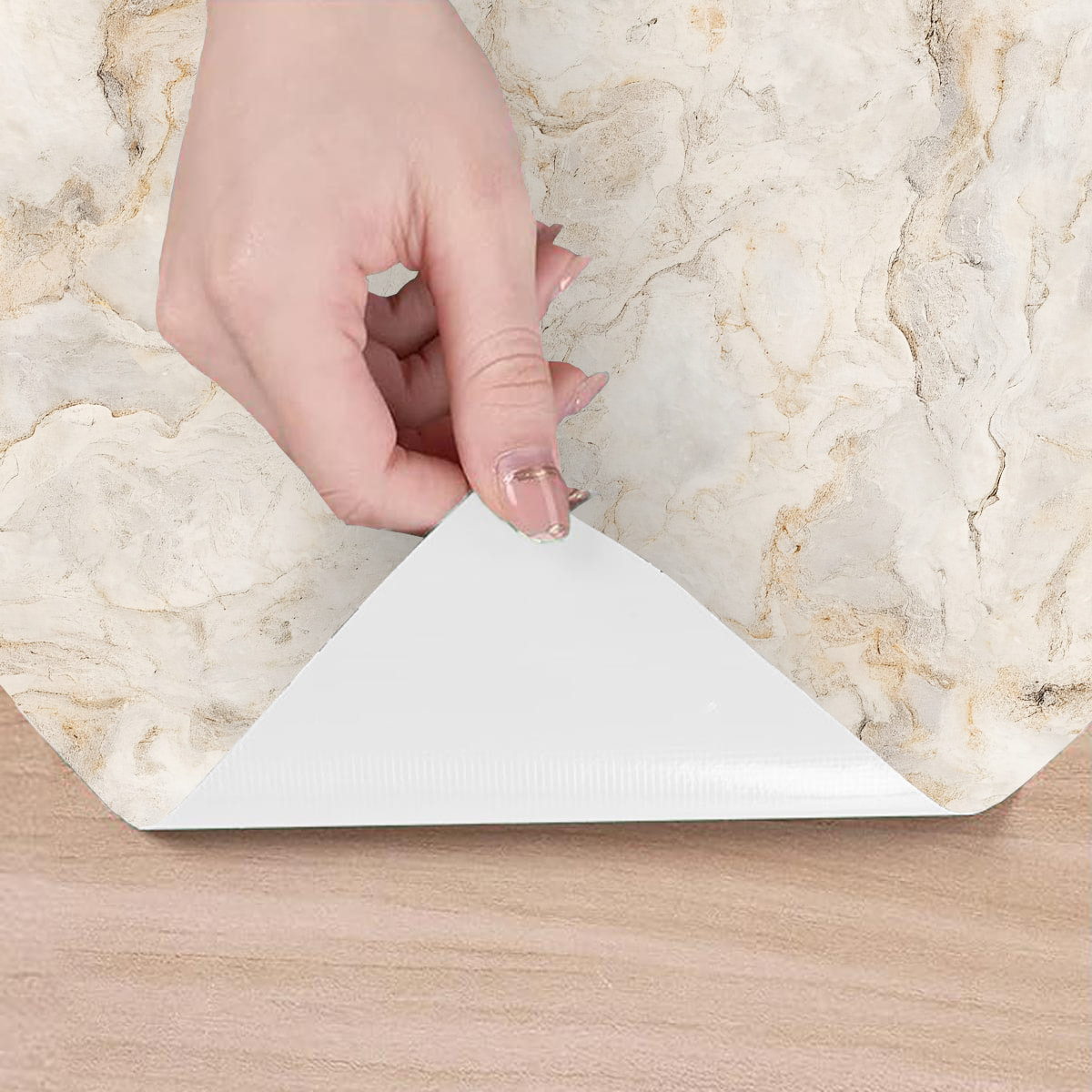 Revêtement sticker sol - MARBRE DE PESCARA - Rouleau adhésif Protection Anti-dérapant