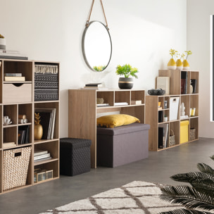 Console 3 cases Effet chêne naturel Mix N' Modul