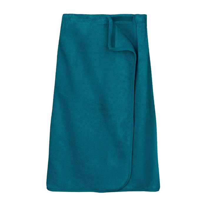 Pareo pur coton 420 g/m² uni bleu Elea canard