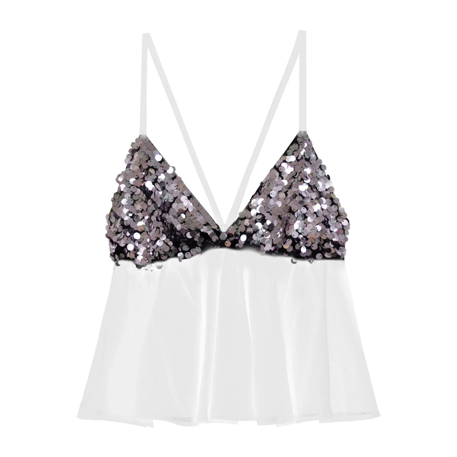 Top de mujer de tirantes con lentejuelas