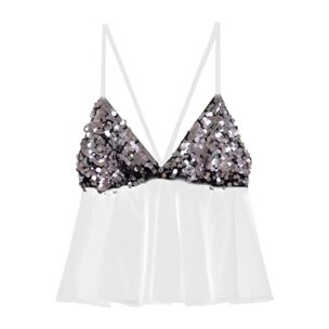 Top de mujer de tirantes con lentejuelas