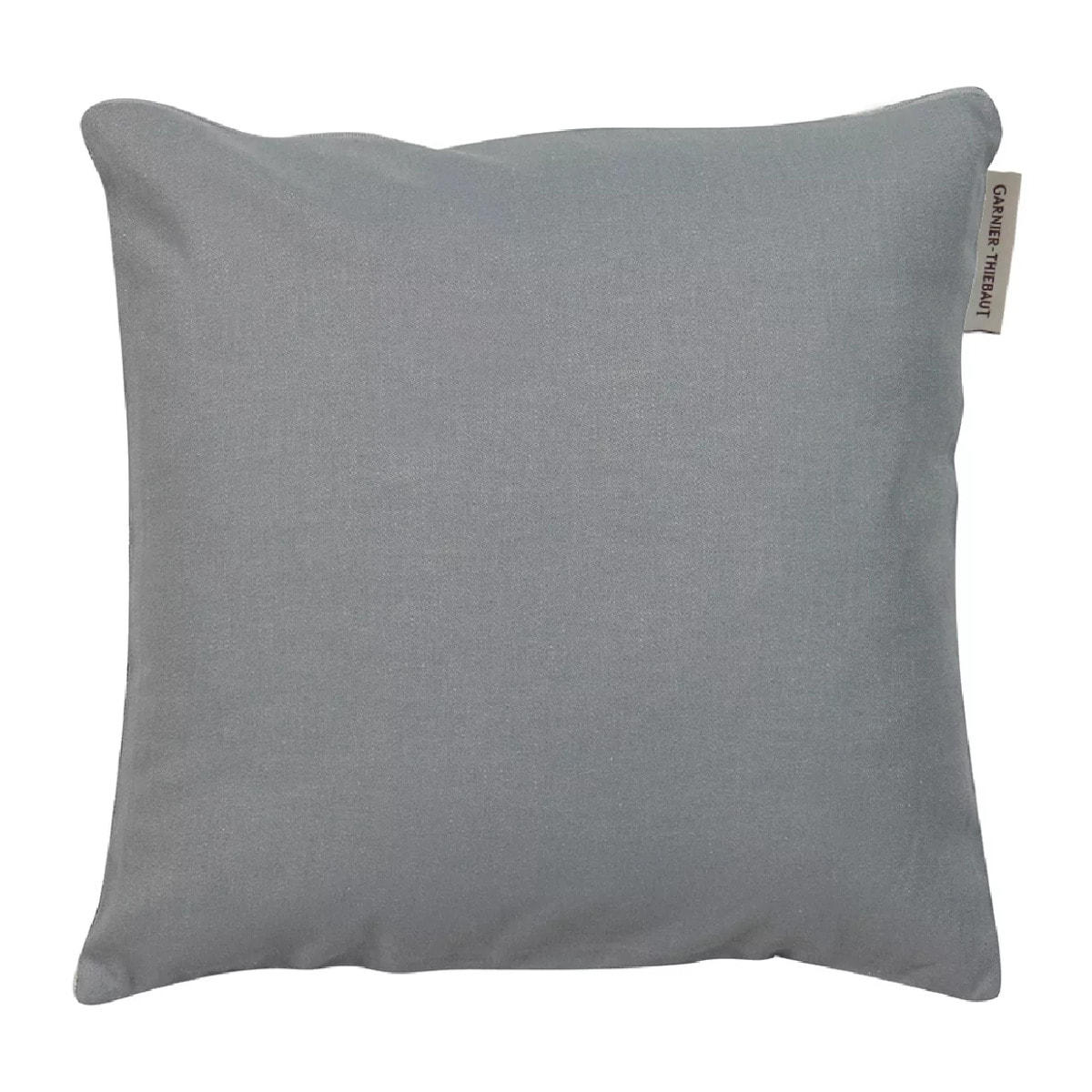 Housse de coussin pur coton 210 g/m² uni gris Confettis perle