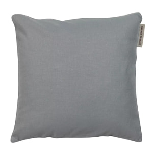 Housse de coussin pur coton 210 g/m² uni gris Confettis perle