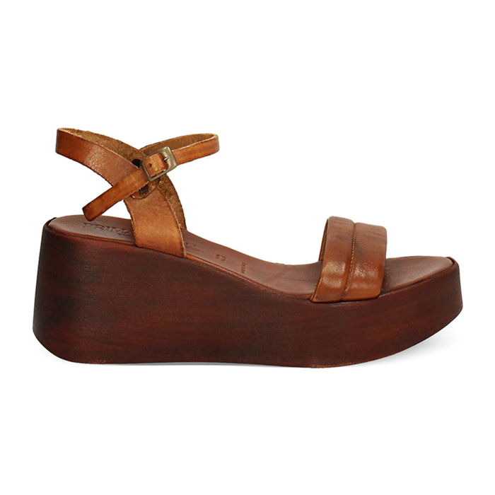 Zeppa cognac in pelle