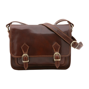 Borsa a tracolla da donna - Modello False - 100% vera pelle - 27.5 x 22.0 x 12.0 cm