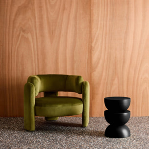 Table d'appoint, bout de canapé, table de chevet métal Ø32 x H46,5cm COUMBA