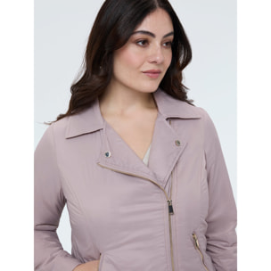 Fiorella Rubino - Piumino biker con chiusura asimmetrica - Rosa