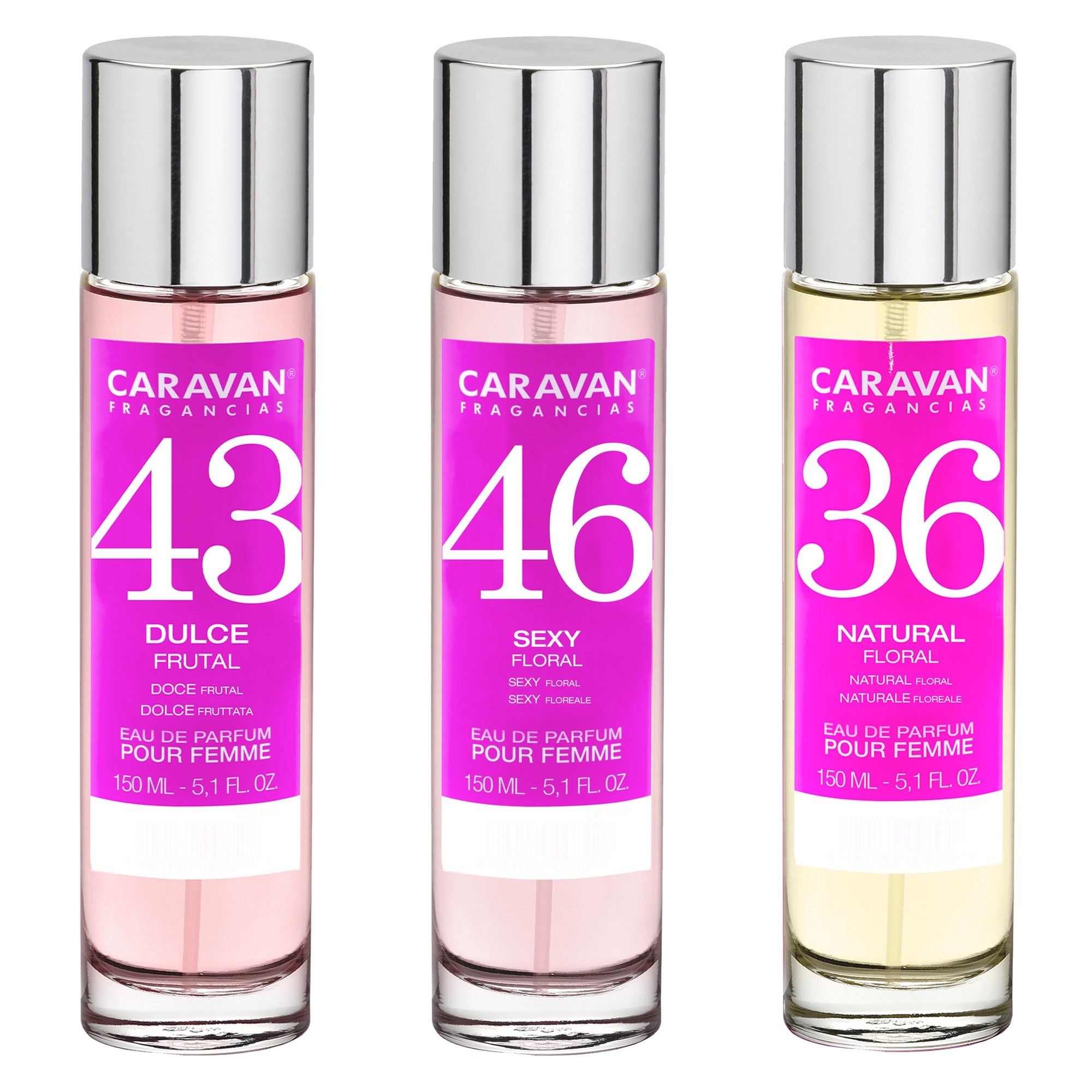 3x caravan perfume de hombre nº43 nº36 nº46 - 150ml.