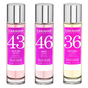 3x caravan perfume de hombre nº43 nº36 nº46 - 150ml.