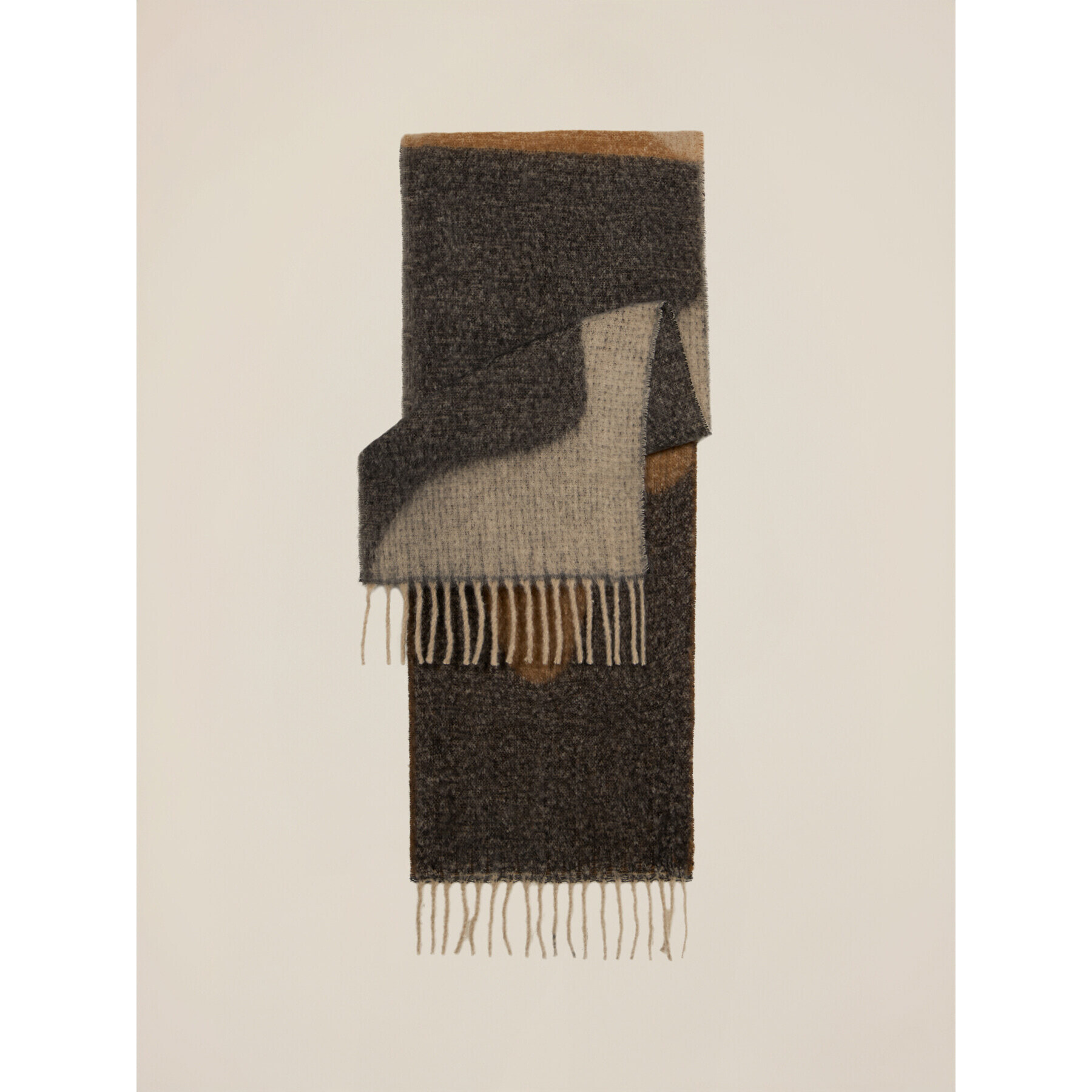 Oltre - Maxi bufanda con flecos - Beige