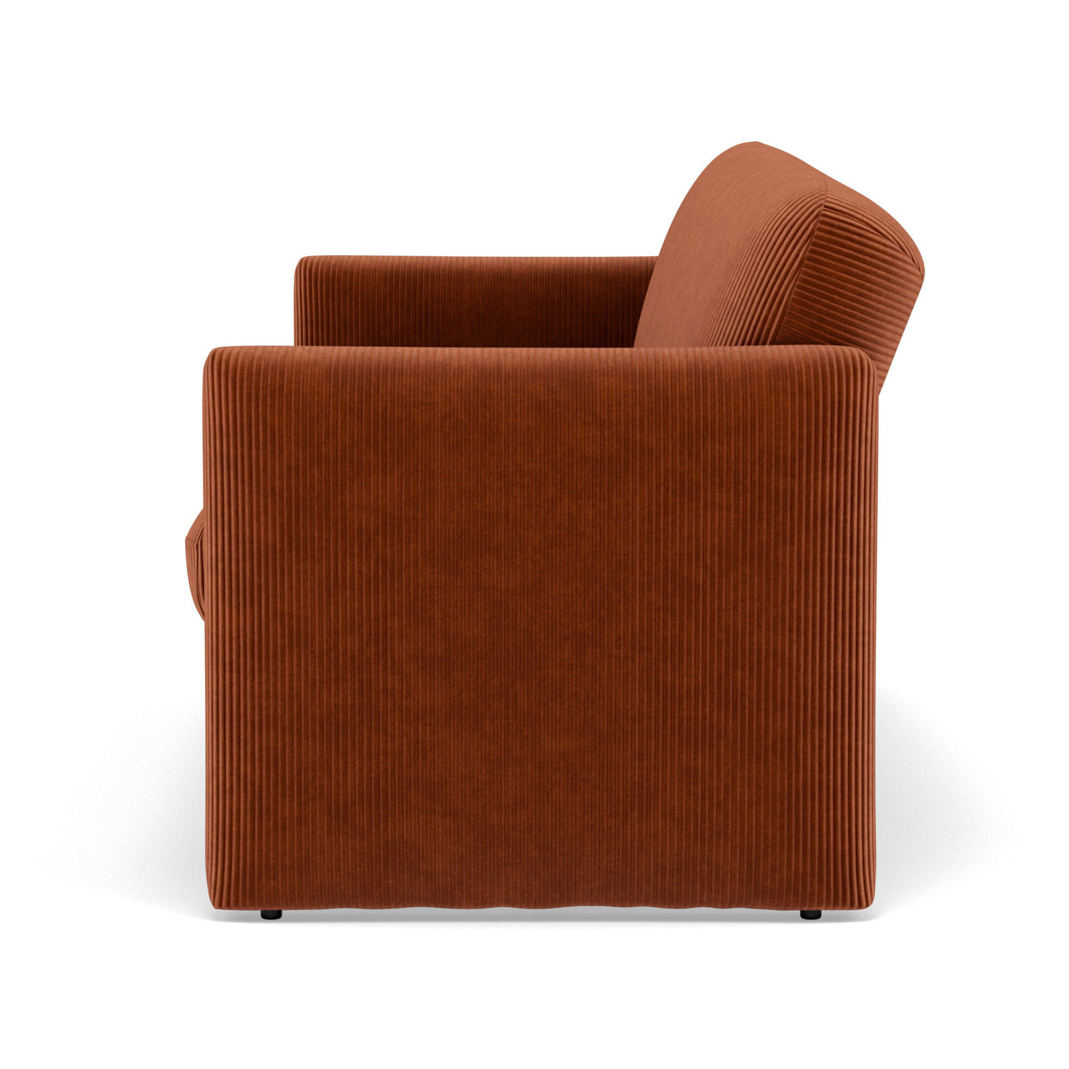Mathis - Canapé convertible clic-clac 3 places en velours côtelé - Terracotta