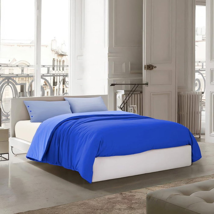 Parure copripiumino matrimoniale in cotone bicolore morbido e traspirante, set sacco copripiumino con federe, design elegante a tinta unita, tessuto resistente certificato OEKO-TEX, facile da lavare, comfort naturale per uso quotidiano 255x240 cm