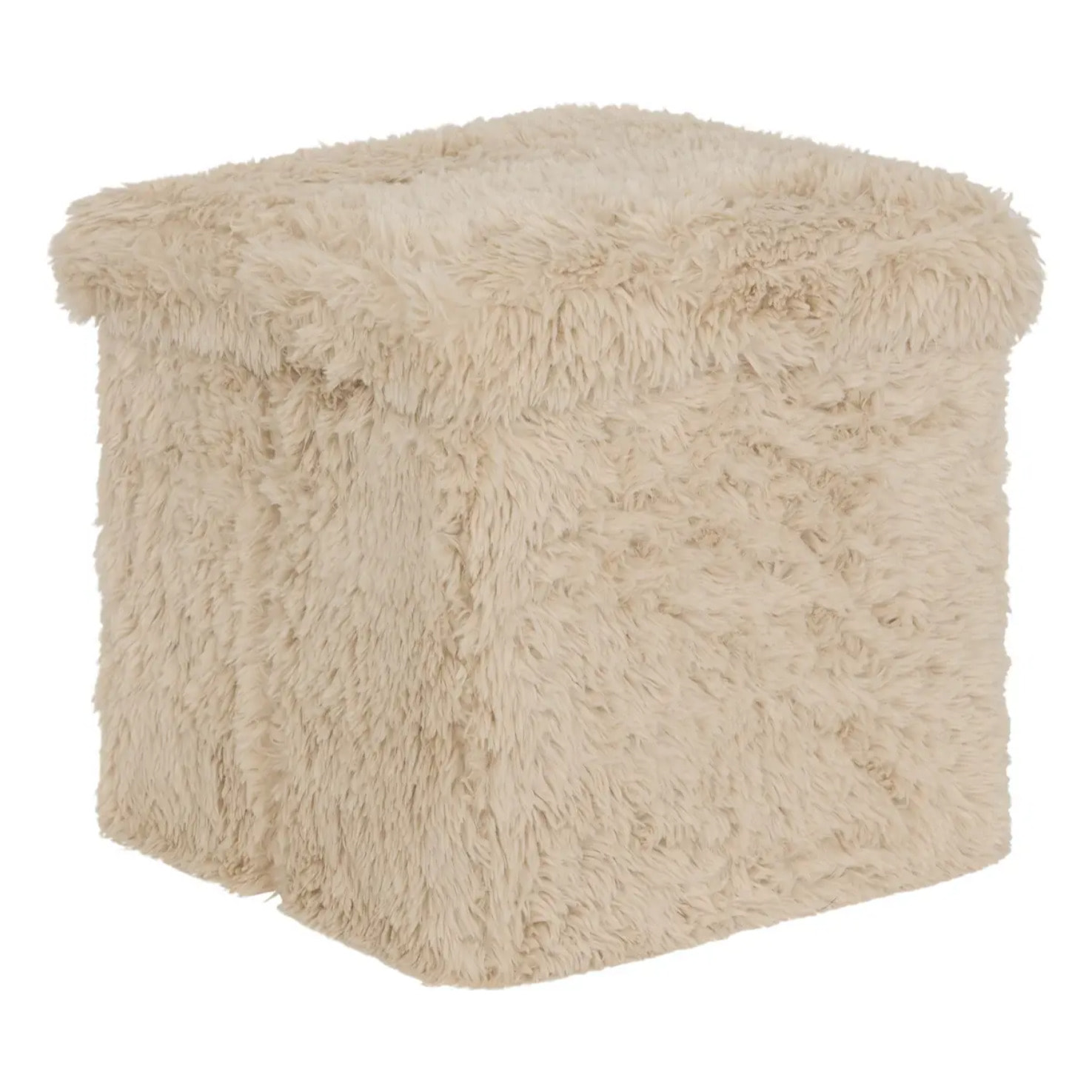 Pouf Duvia carré pliable 38x38cm beige