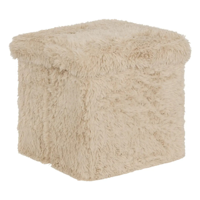 Pouf Duvia carré pliable 38x38cm beige