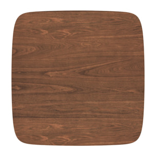 Table carrée 4 personnes en bois foncé finition noyer 90 cm - Julio