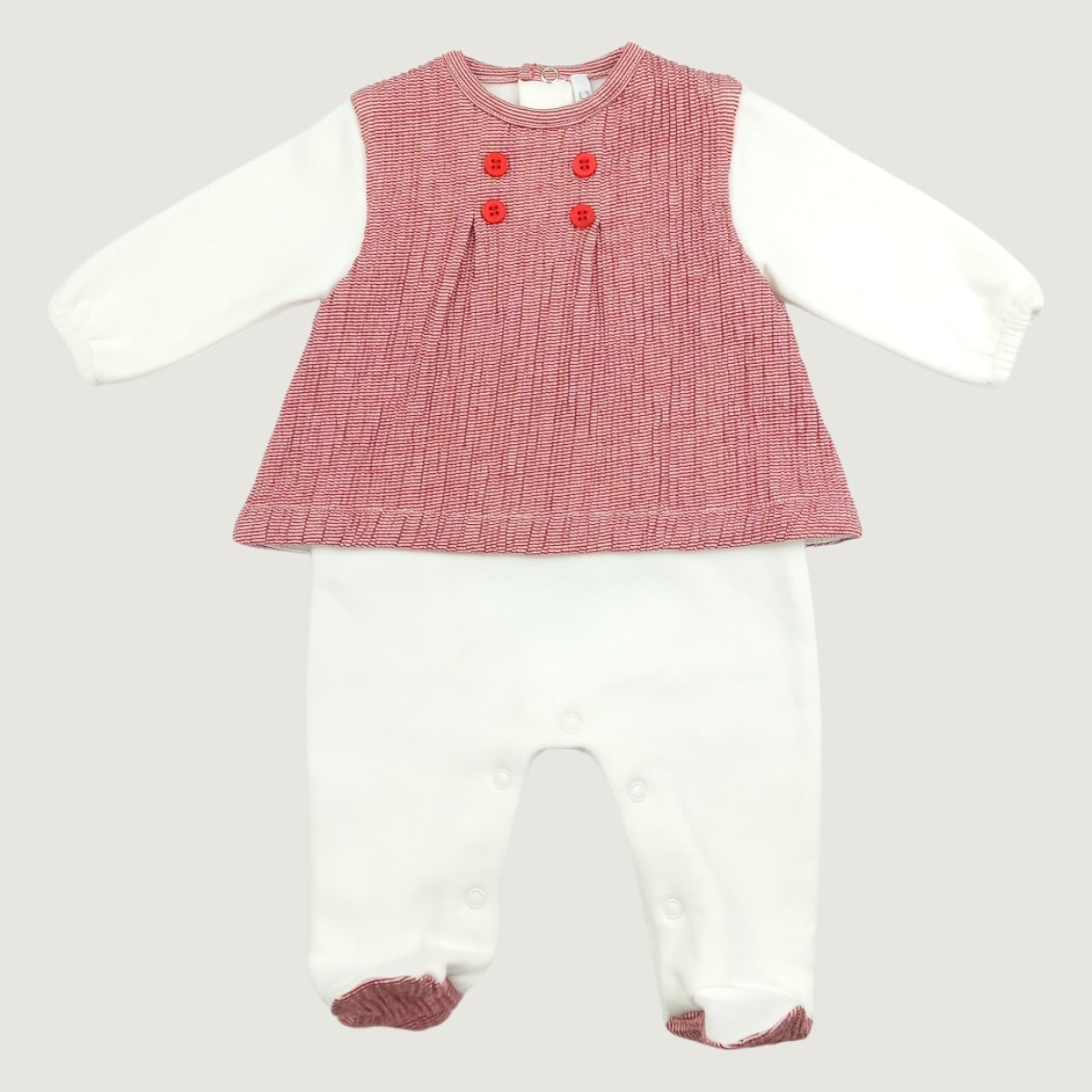TUTINA FELPINA VESTITO APPLICATO LATTE ROSSA