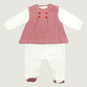 TUTINA FELPINA VESTITO APPLICATO LATTE ROSSA