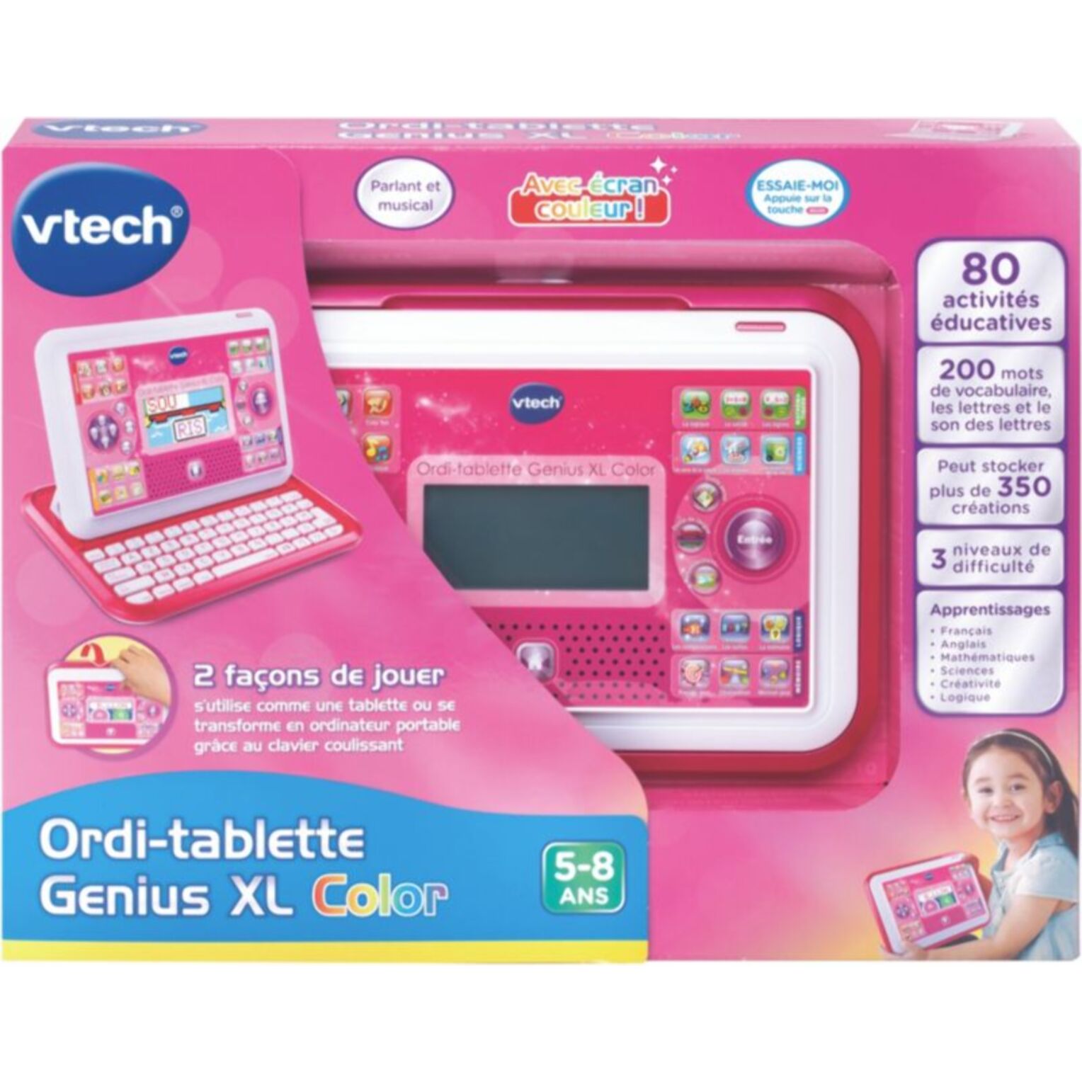 Ordinateur enfant VTECH Ordi-tablette Genius XL Color rose