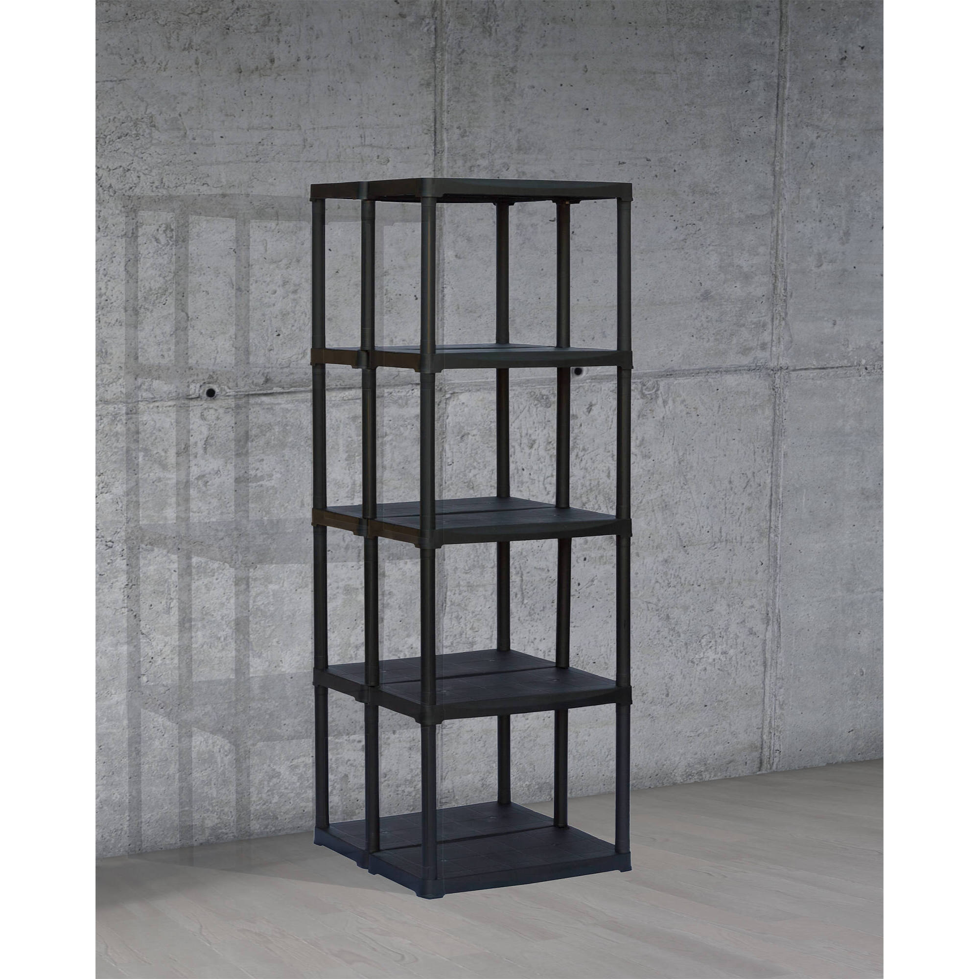 Armadio da esterno Aurelian, Scaffale outdoor, Armadio balcone multiuso, Armadietto da esterno, 100% Made in Italy, Antracite, 60x59h176 cm