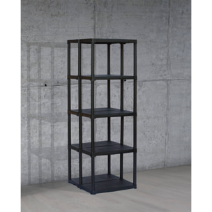 Armadio da esterno Aurelian, Scaffale outdoor, Armadio balcone multiuso, Armadietto da esterno, 100% Made in Italy, Antracite, 60x59h176 cm