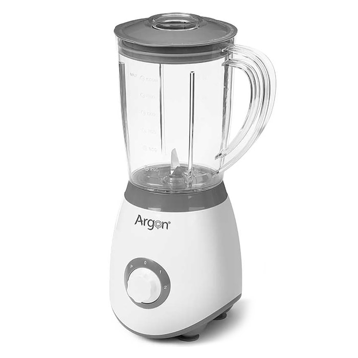 Frullatore bianco. Lame in acciaio inossidabile. 350W di potenza e 1.5L di capacità.