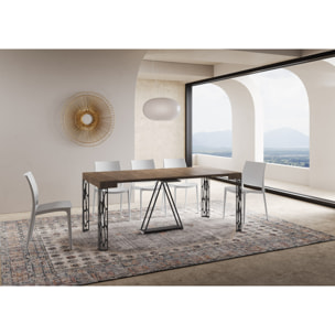 Consola extensible 90x40/196 cm Kerpa Small nogal estructura antracita