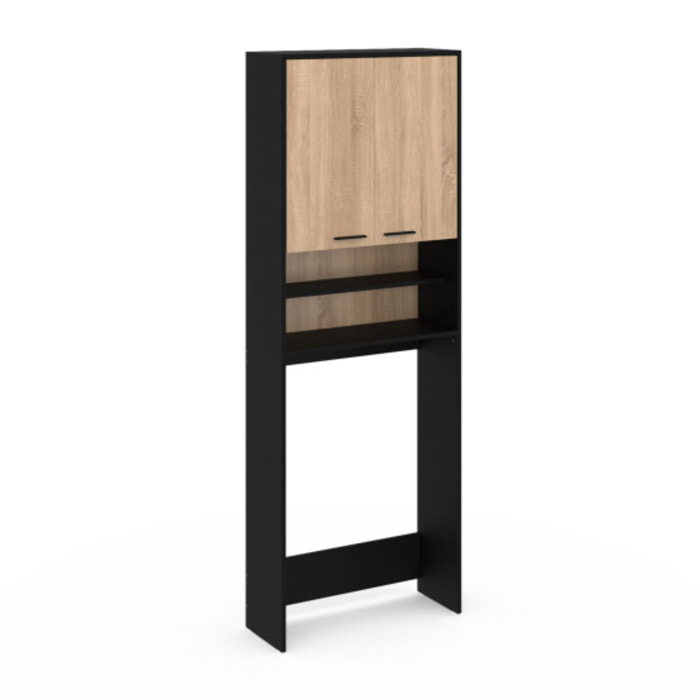 Meuble dessus machine à laver Will noir et bois