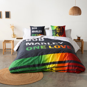 Marley - Funda Nórdica Estampada - Cierre Solapa - 100% Algodón con CBD - Incluye 1/2 Fundas de Almohada - One Love Marley