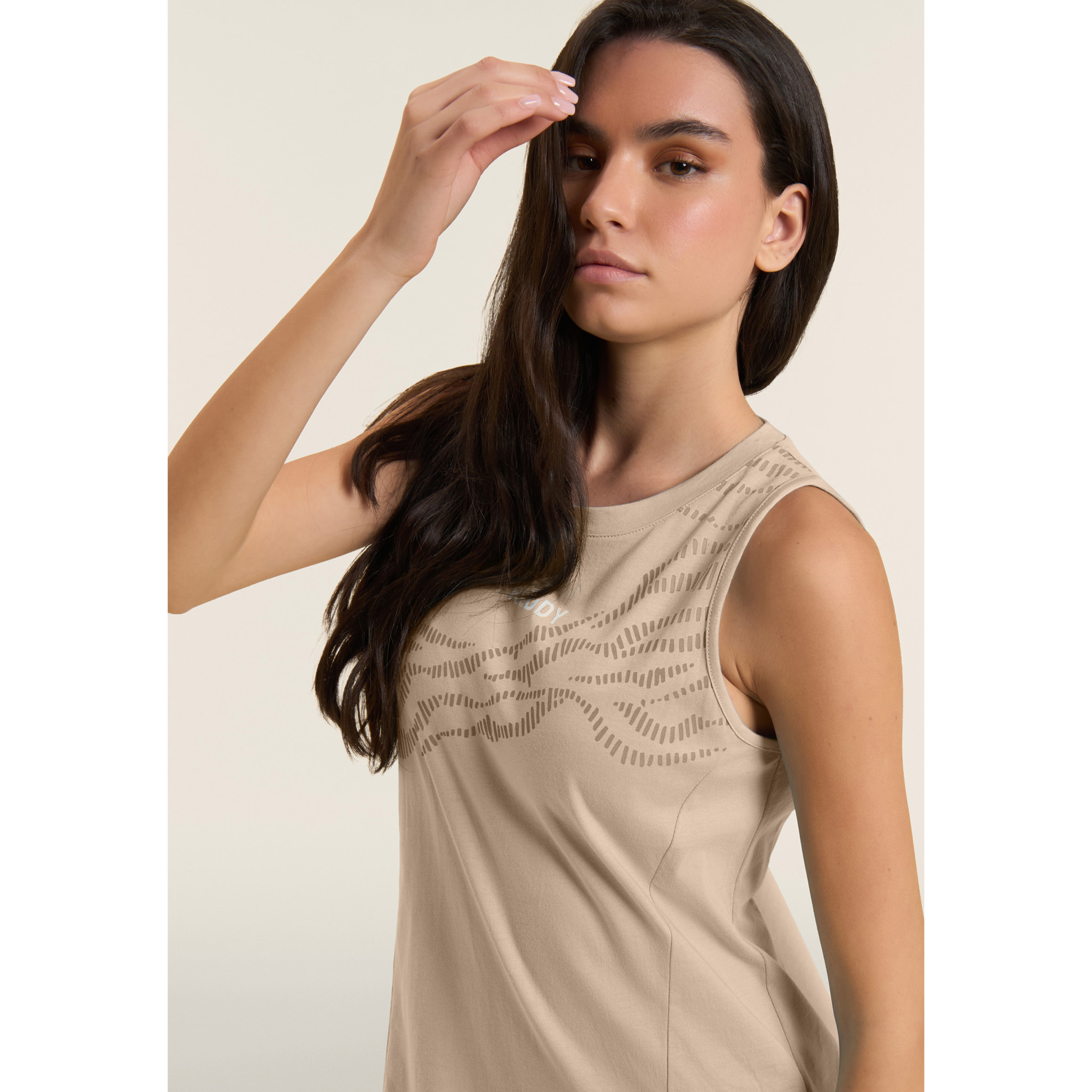 Abito con Motivo Grafico e Dettaglio Cut-Out