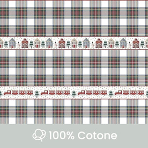 Completo lenzuola in cotone - BEIGE SCOZZESE
