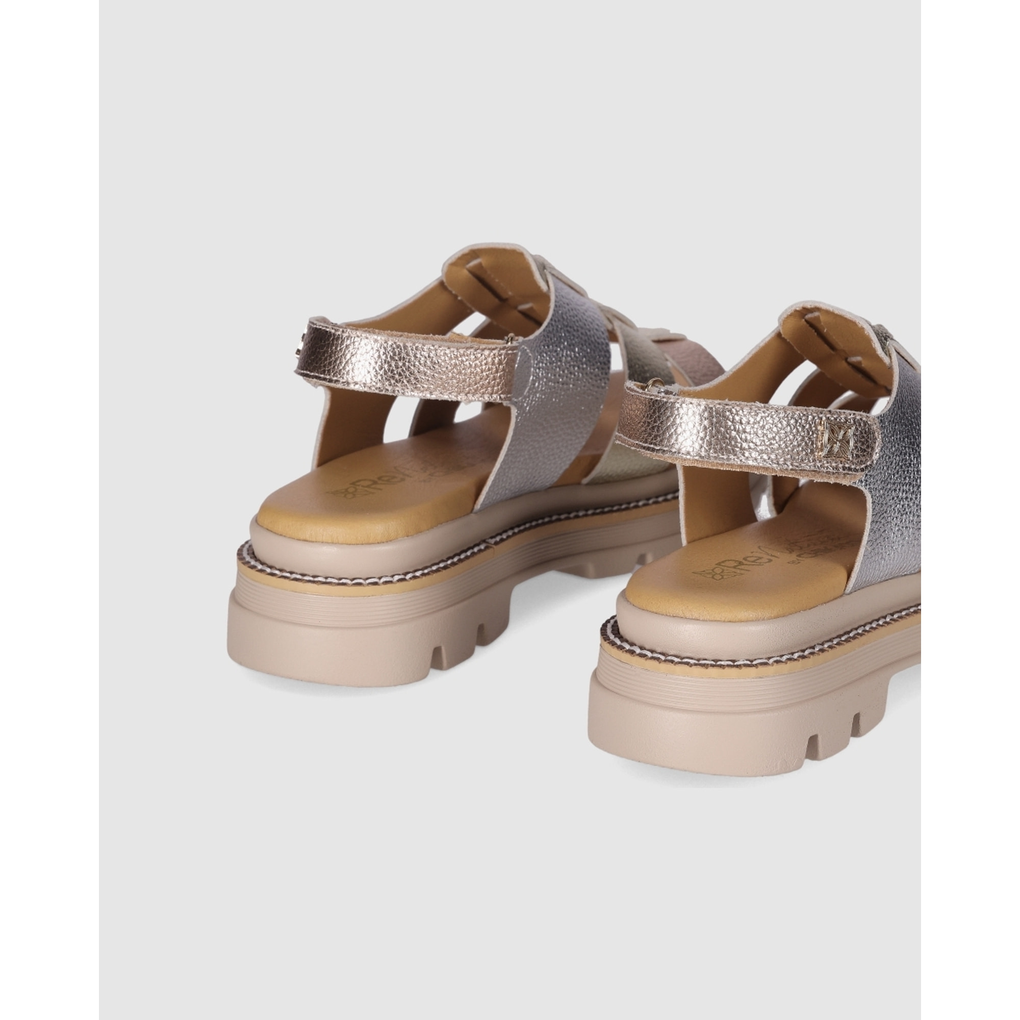 Sandalias de Piel - Multicolor - Tacón: Bajo