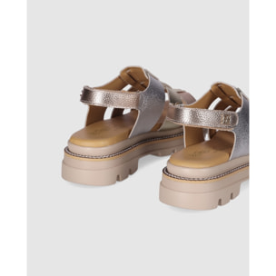 Sandalias de Piel - Multicolor - Tacón: Bajo