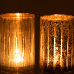 J-Line photophore Ligne - verre - bleu - large - 2 pcs