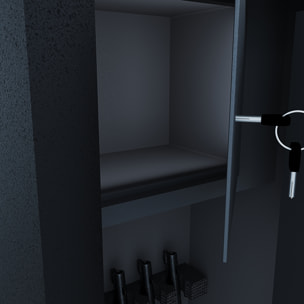 Armadio Portafucili Armi Blindato Fuciliera In Acciaio Cassetto Tesoretto Con Serratura Chiave A Doppia Mappa Cassaforte Sicura Grigio Scuro 5 Posti